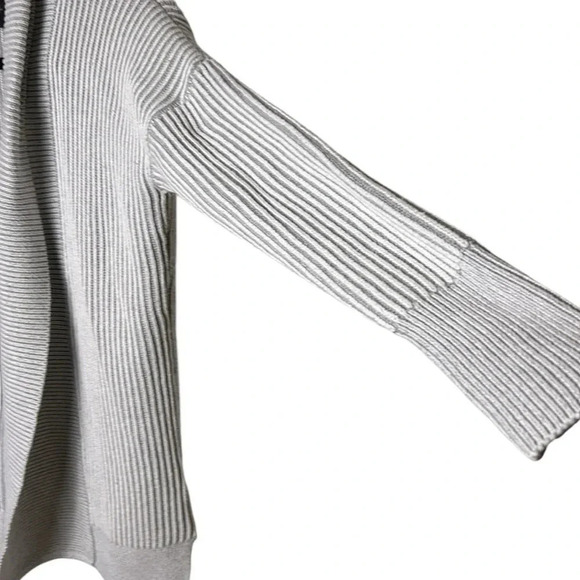 TAHARI grey open front cardigan,M. chunky knit , cottagecore,cabincore,office - Picture 2 of 14